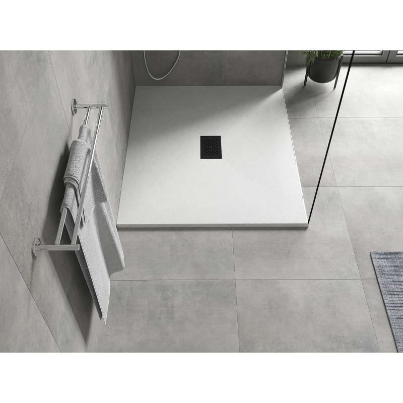 Mexen Hugo Rechteckige SMC-Duschwanne 120 x 100 cm, weiß, schwarze Abdeckung - 42101012-B