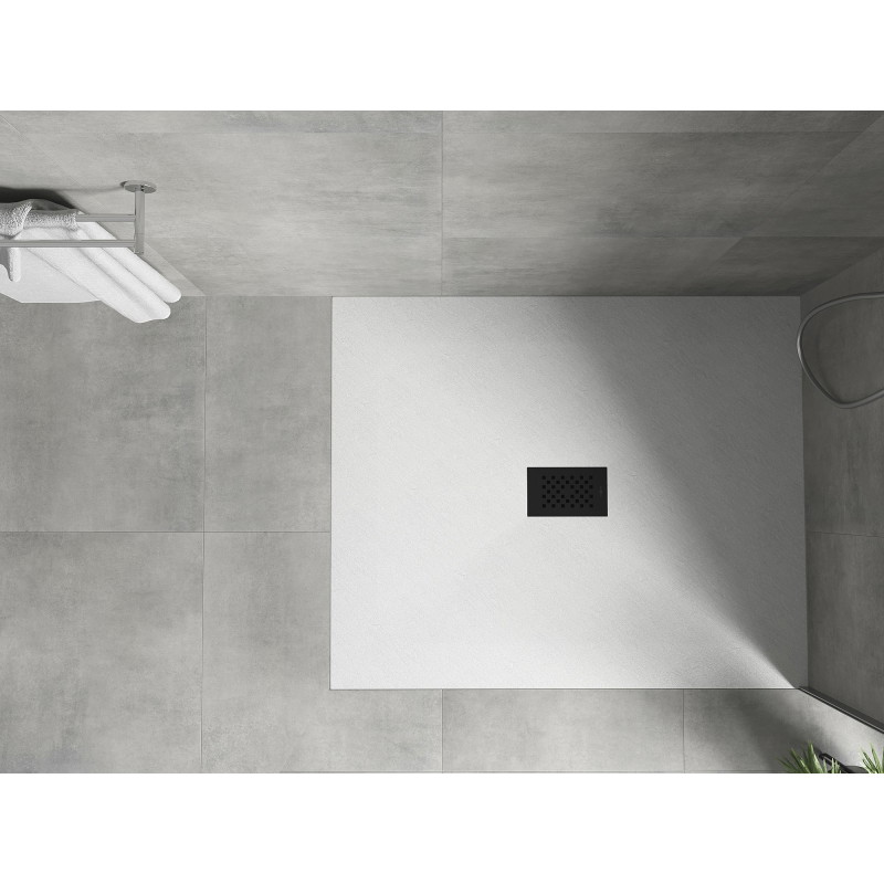 Mexen Hugo Rechteckige SMC-Duschwanne 120 x 100 cm, weiß, schwarze Abdeckung - 42101012-B