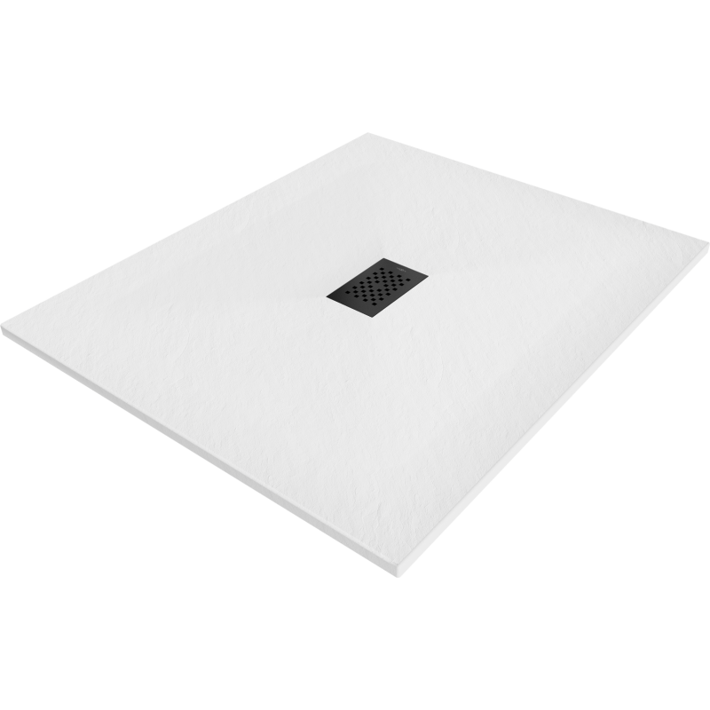 Mexen Hugo rechteckige Duschwanne SMC 130 x 100 cm, weiß, schwarze Abdeckung - 42101013-B