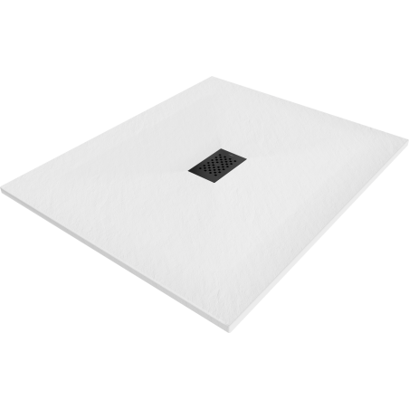 Mexen Hugo rechteckige Duschwanne SMC 140 x 100 cm, weiß, schwarze Abdeckung - 42101014-B