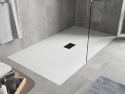 Mexen Hugo rechteckige Duschwanne SMC 150 x 100 cm, weiß, schwarze Abdeckung - 42101015-B