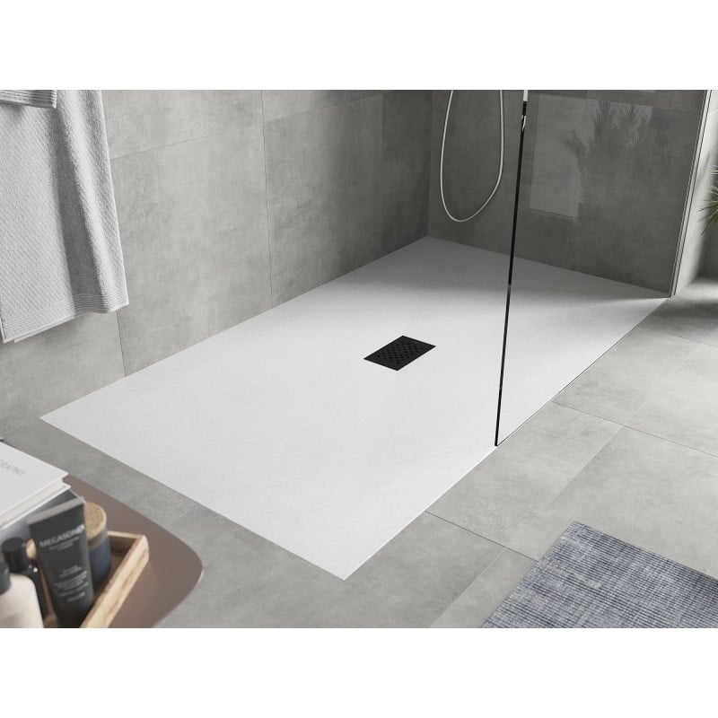 Mexen Hugo rechteckige SMC-Duschwanne 180 x 100 cm, weiß, schwarze Abdeckung - 42101018-B