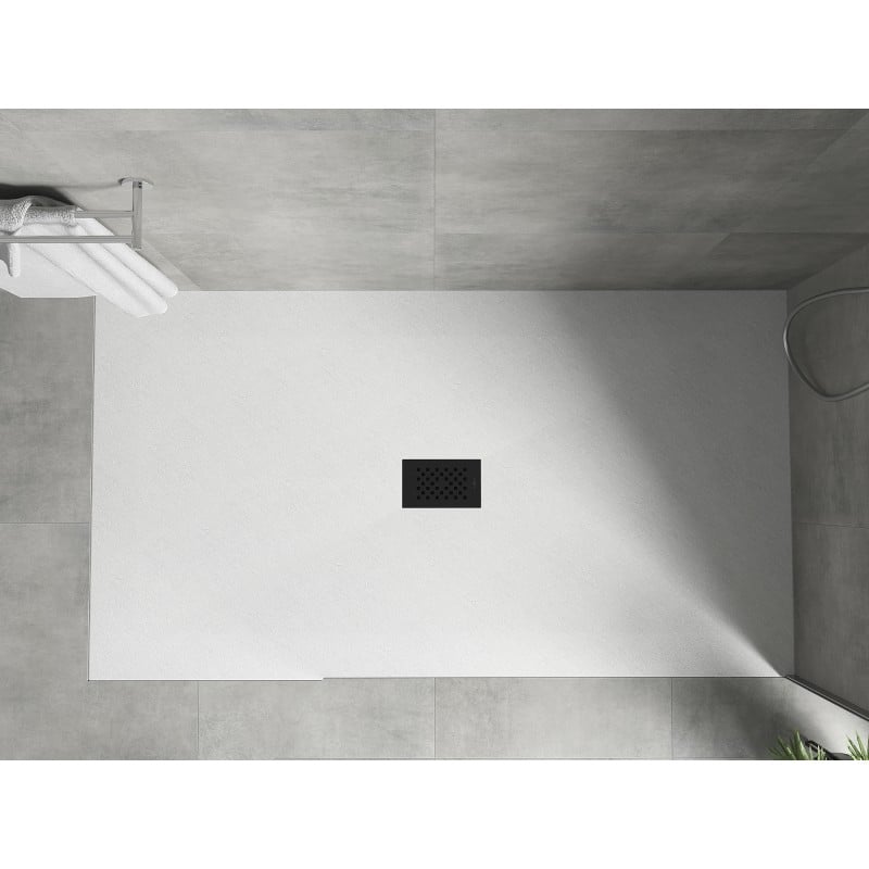 Mexen Hugo rechteckige Duschwanne SMC 150 x 100 cm, weiß, schwarze Abdeckung - 42101015-B