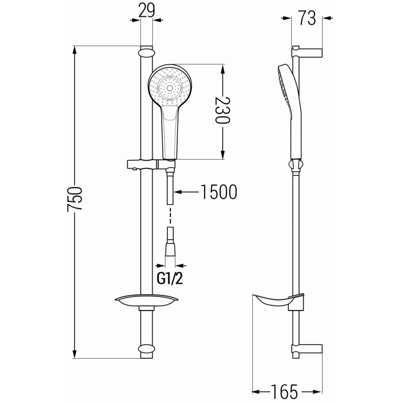 Mexen Fabia DB05 Duschset, Chrom - 746504DB05-00