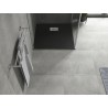 Mexen Hugo quadratische Duschwanne SMC 70 x 70 cm, schwarz, Abdeckung aus Inox - 42707070-X