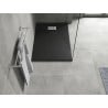 Mexen Hugo Rechteck-Duschwanne SMC 90 x 70 cm, schwarz, Abdeckung Inox - 42707090-X