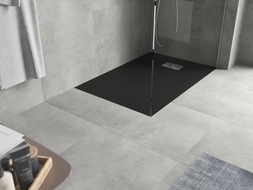 Mexen Hugo Duschwanne rechteckig SMC 130 x 70 cm, schwarz, Abdeckung Inox - 42707013-X