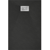 Mexen Hugo Rechteck-Duschwanne SMC 110 x 70 cm, schwarz, Abdeckung Inox - 42707011-X