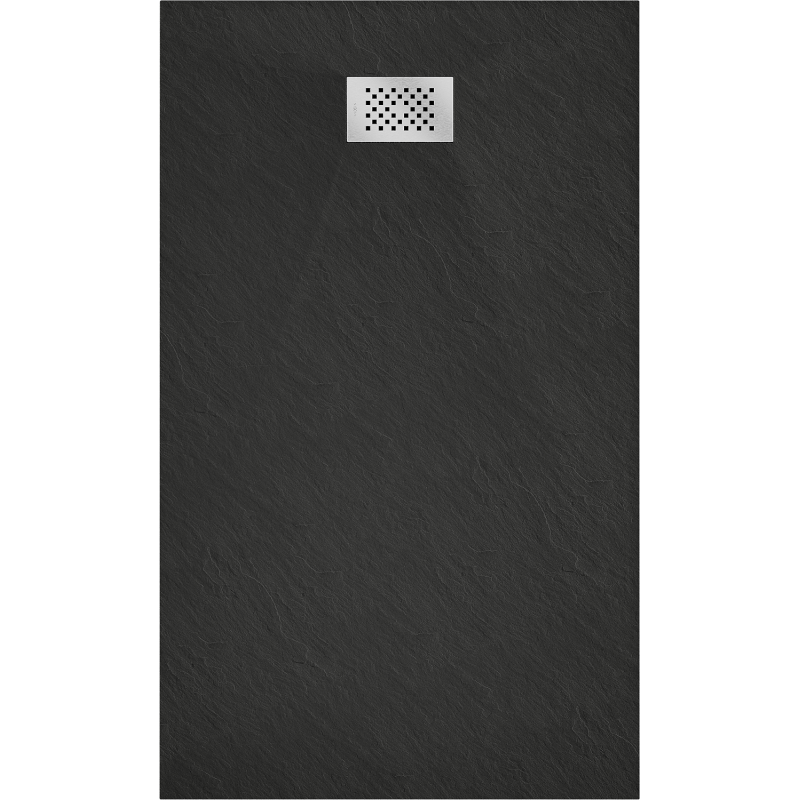 Mexen Hugo rechteckige Duschwanne SMC 140 x 70 cm, schwarz, Abdeckung Inox - 42707014-X