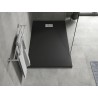 Mexen Hugo rechteckige Duschwanne SMC 140 x 70 cm, schwarz, Abdeckung Inox - 42707014-X