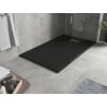 Mexen Hugo rechteckige SMC-Duschwanne 150 x 70 cm, schwarz, Inox-Abdeckung - 42707015-X