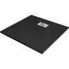 Mexen Hugo quadratische Duschwanne SMC 80 x 80 cm, schwarz, Abdeckung aus Inox - 42708080-X