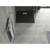 Mexen Hugo quadratische Duschwanne SMC 80 x 80 cm, schwarz, Abdeckung aus Inox - 42708080-X