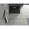 Mexen Hugo quadratische Duschwanne SMC 80 x 80 cm, schwarz, Abdeckung aus Inox - 42708080-X