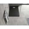 Mexen Hugo rechteckige Duschwanne SMC 100 x 80 cm, schwarz, Abdeckung aus Inox - 42708010-X