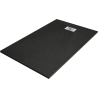 Mexen Hugo Rechteckige SMC-Duschwanne 150 x 80 cm, schwarz, Abdeckung aus Inox - 42708015-X