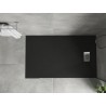 Mexen Hugo rechteckige Duschwanne SMC 160 x 80 cm, schwarz, Abdeckung Inox - 42708016-X