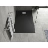 Mexen Hugo rechteckige Duschwanne SMC 160 x 80 cm, schwarz, Abdeckung Inox - 42708016-X