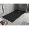 Mexen Hugo Rechteckige Duschwanne SMC 170 x 80 cm, schwarz, Inox-Abdeckung - 42708017-X