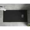 Mexen Hugo Rechteckige Duschwanne SMC 170 x 80 cm, schwarz, Inox-Abdeckung - 42708017-X