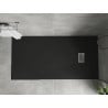 Mexen Hugo rechteckige Duschwanne SMC 180 x 80 cm, schwarz, Abdeckung aus Inox - 42708018-X