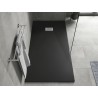 Mexen Hugo rechteckige Duschwanne SMC 180 x 80 cm, schwarz, Abdeckung aus Inox - 42708018-X