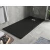 Mexen Hugo rechteckige Duschwanne SMC 180 x 80 cm, schwarz, Abdeckung aus Inox - 42708018-X