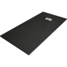 Mexen Hugo rechteckige Duschwanne SMC 180 x 80 cm, schwarz, Abdeckung aus Inox - 42708018-X