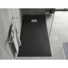 Mexen Hugo rechteckige Duschwanne SMC 180 x 80 cm, schwarz, Abdeckung aus Inox - 42708018-X
