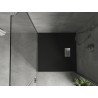 Mexen Hugo SMC Duschwanne quadratisch 90 x 90 cm, schwarz, Abdeckung inox - 42709090-X
