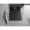 Mexen Hugo rechteckige SMC-Duschwanne 140 x 90 cm, schwarz, Abdeckung aus Inox - 42709014-X