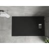 Mexen Hugo rechteckige SMC-Duschwanne 140 x 90 cm, schwarz, Abdeckung aus Inox - 42709014-X