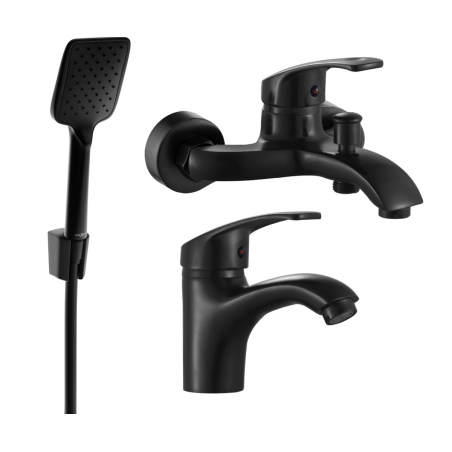 Mexen Fabia R62 Badewannen-Set, schwarz - 746503R62-70