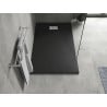 Mexen Hugo rechteckige Duschwanne SMC 160 x 90 cm, schwarz, Abdeckung inox - 42709016-X