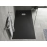 Mexen Hugo rechteckige Duschwanne SMC 170 x 90 cm, schwarz, Abdeckung Inox - 42709017-X