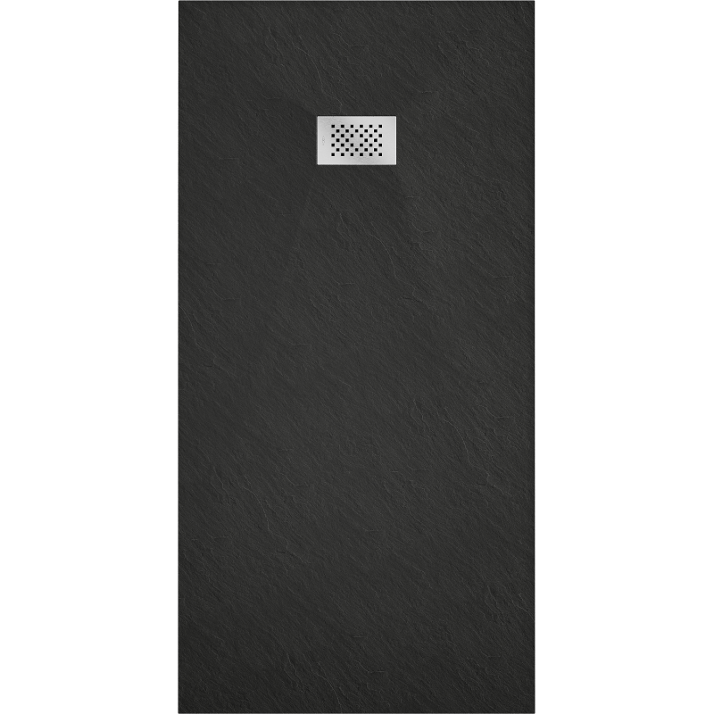 Mexen Hugo rechteckige Duschwanne SMC 180 x 90 cm, schwarz, Edelstahlabdeckung - 42709018-X