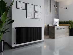 Mexen CH10 Hygiene Plattenheizkörper 300 x 1400 mm, seitlicher Anschluss, 464 W, schwarz - W410H-030-140-70
