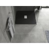 Mexen Hugo quadratische Duschwanne SMC 100 x 100 cm, schwarz, Abdeckung aus Inox - 42701010-X
