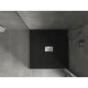 Mexen Hugo quadratische Duschwanne SMC 100 x 100 cm, schwarz, Abdeckung aus Inox - 42701010-X