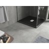 Mexen Hugo Quadratische Duschwanne SMC 100 x 100 cm, schwarz, Abdeckung Inox - 42701010-X