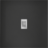 Mexen Hugo quadratische Duschwanne SMC 100 x 100 cm, schwarz, Abdeckung aus Inox - 42701010-X