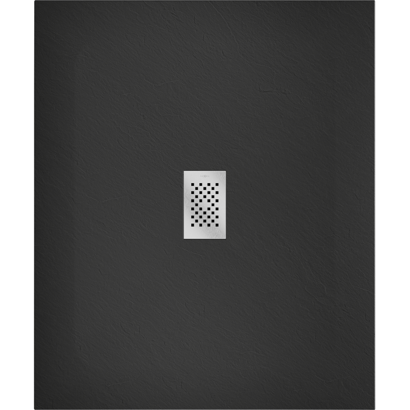 Mexen Hugo rechteckige Duschwanne SMC 110 x 100 cm, schwarz, Abdeckung aus Inox - 42701011-X