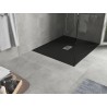 Mexen Hugo Rechteck-Duschwanne SMC 120 x 100 cm, schwarz, Abdeckung Inox - 42701012-X