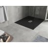 Mexen Hugo rechteckige Duschwanne SMC 130 x 100 cm, schwarz, Edelstahlabdeckung - 42701013-X