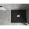 Mexen Hugo rechteckige Duschwanne SMC 140 x 100 cm, schwarz, Abdeckung Inox - 42701014-X