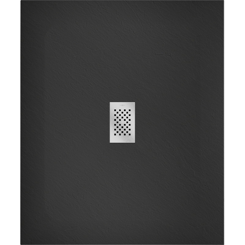 Mexen Hugo rechteckige Duschwanne SMC 130 x 100 cm, schwarz, Edelstahlblende - 42701013-X