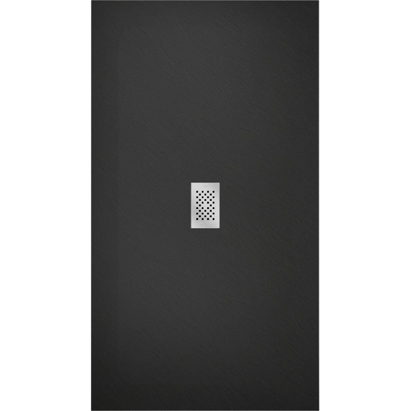 Mexen Hugo rechteckige Duschwanne SMC 150 x 100 cm, schwarz, Abdeckung Inox - 42701015-X