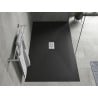 Mexen Hugo rechteckige Duschwanne SMC 150 x 100 cm, schwarz, Abdeckung Inox - 42701015-X