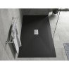 Mexen Hugo rechteckige SMC-Duschwanne 180 x 100 cm, schwarz, Abdeckung inox - 42701018-X