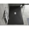 Mexen Hugo rechteckige Duschwanne SMC 150 x 100 cm, schwarz, Abdeckung Inox - 42701015-X